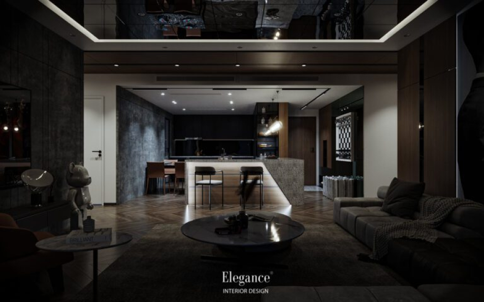 Le Hoang - Free 3D Living Room - Kitchen Interior Model Download
