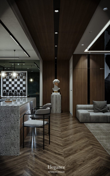 Le Hoang - Free 3D Living Room - Kitchen Interior Model Download