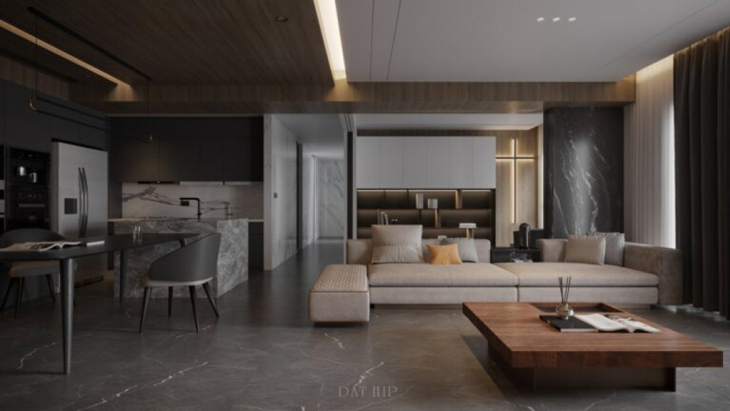 Dat Hip - Free 3D Living Room - Kitchen Interior Model Download 