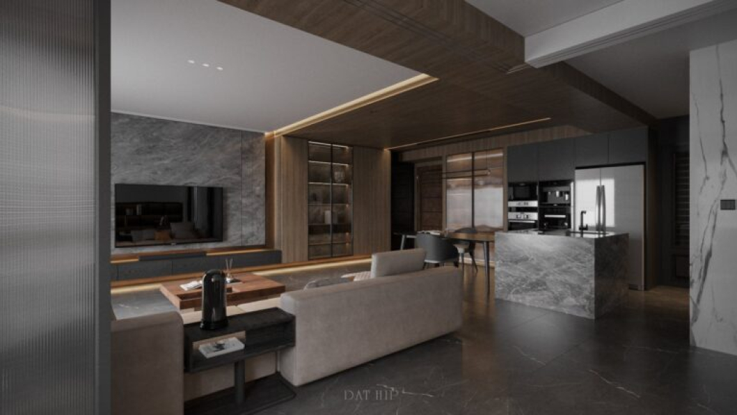Dat Hip - Free 3D Living Room - Kitchen Interior Model Download 