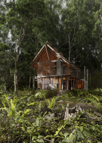 Nguyen Huu Thuan - 3D Wooden House Exterior Model Download 