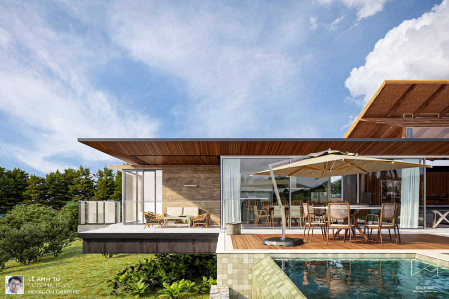 Nguyen Thuy Khanh Duc - Free 3D Pool House Exterior Model Download 