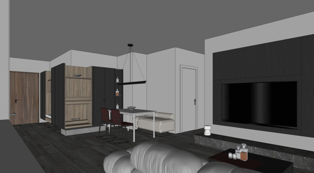 Nguyen Hanh Nhi - Download Free Living Room- Kitchen Interior Model 