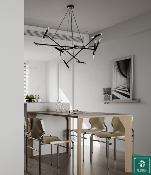 3D Model of Living Room Interior For Free Download
