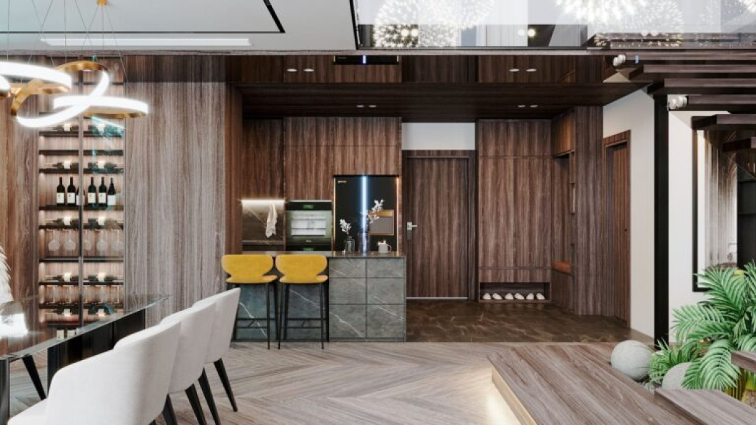 Nguyen Duy Chi Nghia - 3D Living Room - Kitchen Inter Model Download 