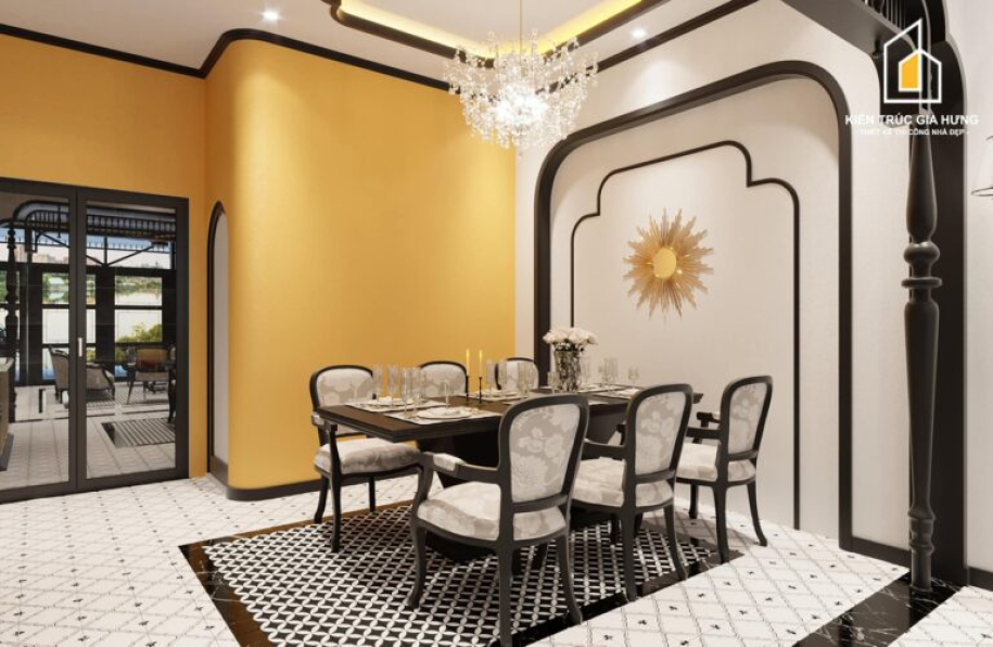 Bao An - 3D Indochine Living Room - Kitchen Interior Model Download 