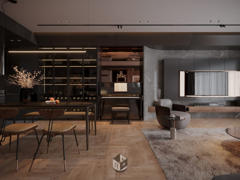  Dat Hip - Download Free Living Room - Kitchen Interior Model 