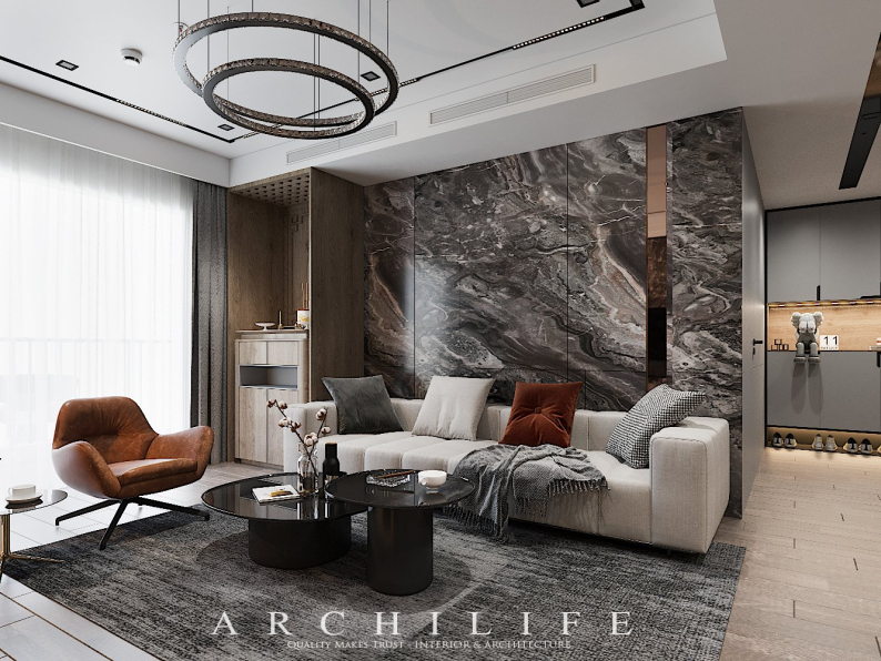Cao Van Luan - 3D Living Room - Kitchen Interior Model Download 