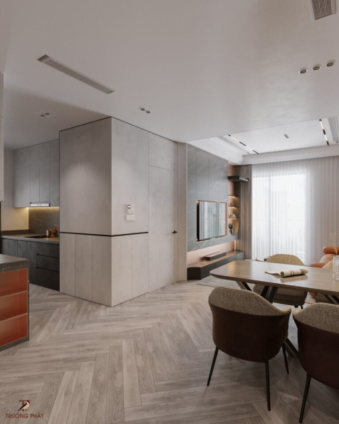 Tuan An - Free 3D Living Room- Kitchen Interior Model Download 