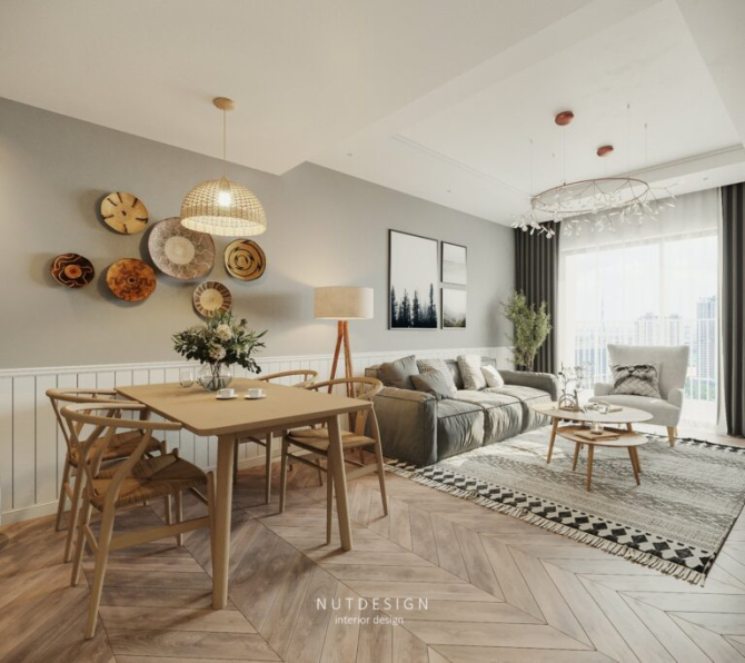 Hoang Thoa -  Free 3D Living Room- Kitchen Interior Model Download 