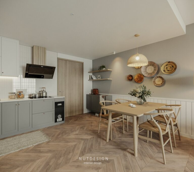 Hoang Thoa -  Free 3D Living Room- Kitchen Interior Model Download 