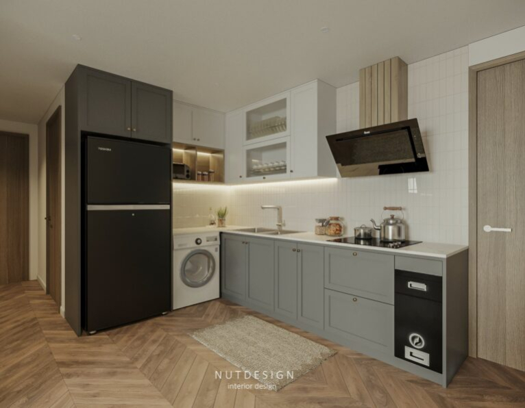 Hoang Thoa -  Free 3D Living Room- Kitchen Interior Model Download 
