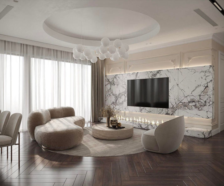 Hien Hien - Free 3D Living Room- Kitchen Interior Model Download