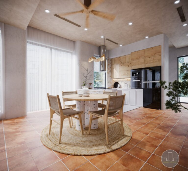 Trung Nghia - Free 3D Living Room- Kitchen Interior Model Download 