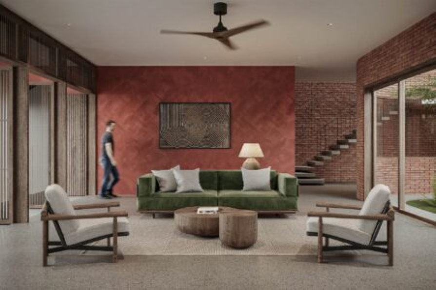 Duong Tran - Free 3D Living Room- Kitchen Interior Model Download 