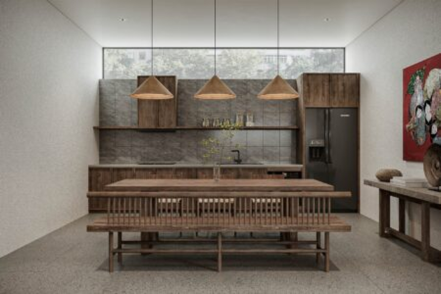 Duong Tran - Free 3D Living Room- Kitchen Interior Model Download 