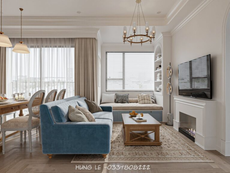 Hung Le - Free 3D Living Room- Kitchen Interior Model Download 