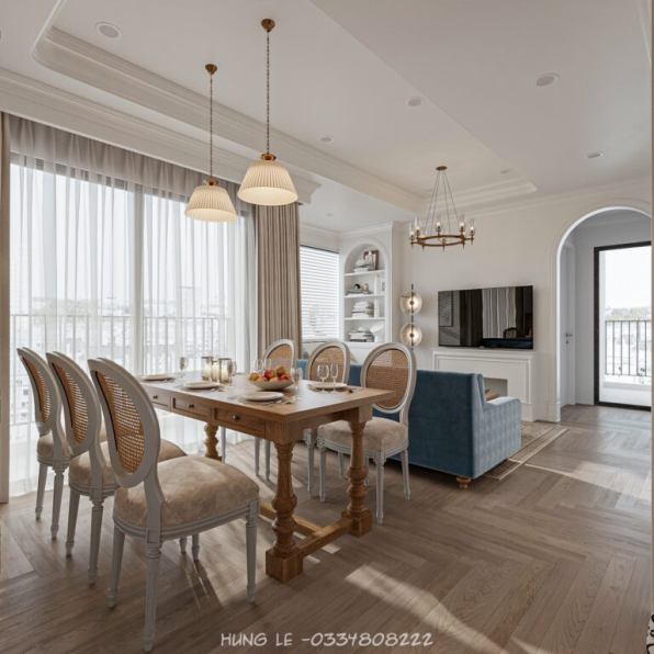 Hung Le - Free 3D Living Room- Kitchen Interior Model Download 