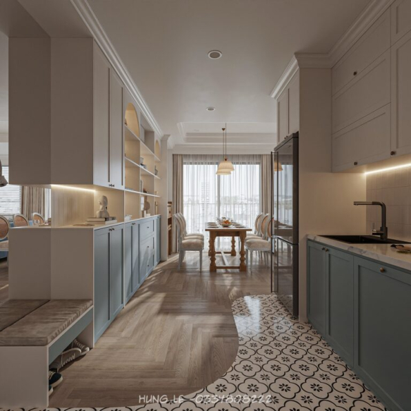 Hung Le - Free 3D Living Room- Kitchen Interior Model Download 