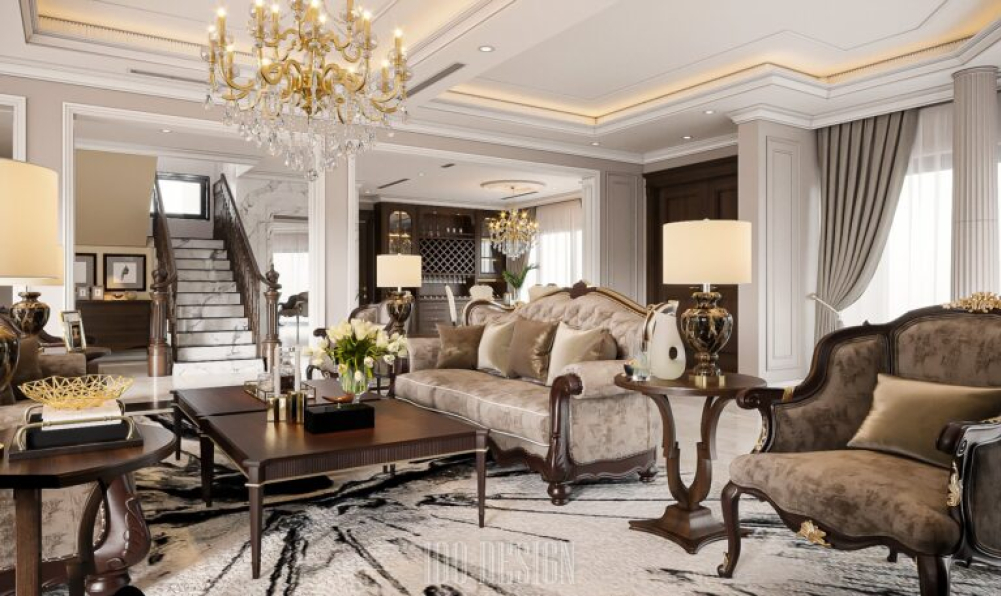 Pham Ha - Free 3D Living Room- Kitchen Interior Model Download 