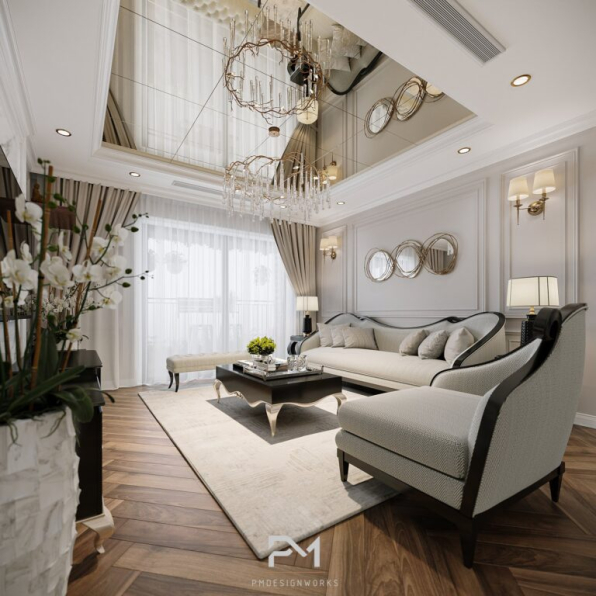 Phong Mai BK - Free 3D Living Room- Kitchen Interior Model Download 