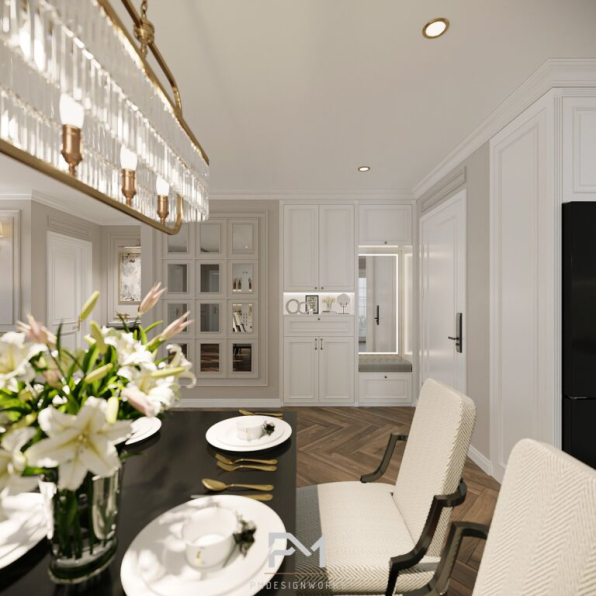Phong Mai BK - Free 3D Living Room- Kitchen Interior Model Download 