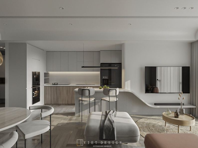 Quoc Quyen - Download Free Living Room- Kitchen Interior Model 