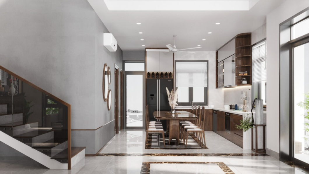 Nguyen Phuong Nam - Download Free Living Room- Kitchen Interior Model 