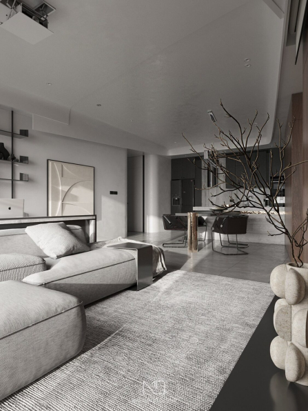 Tran Nghia - Download Free Living Room- Kitchen Interior Model 