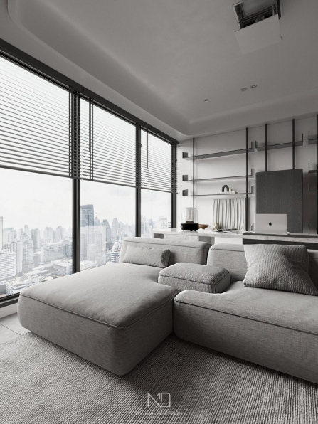 Tran Nghia - Download Free Living Room- Kitchen Interior Model 
