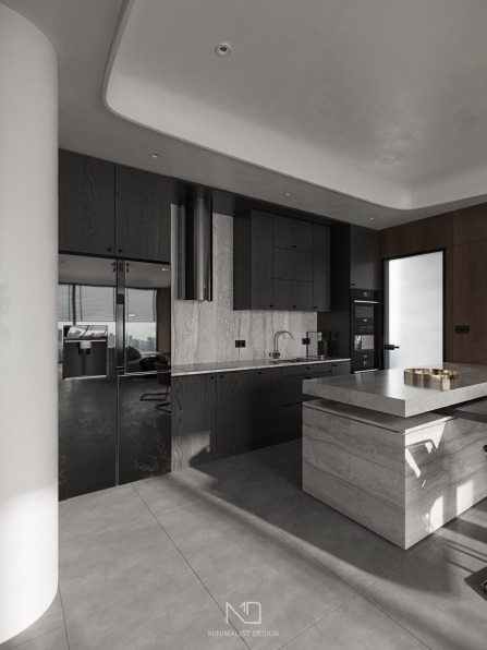 Tran Nghia - Download Free Living Room- Kitchen Interior Model 