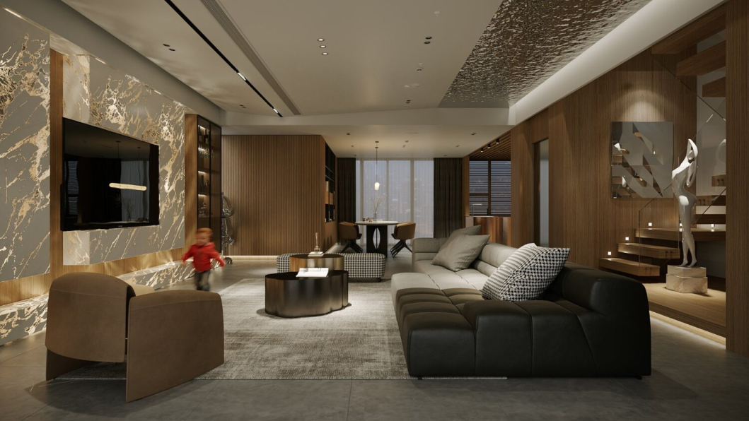 Nguyen Ha Download Free Living Room- Kitchen Interior Model 