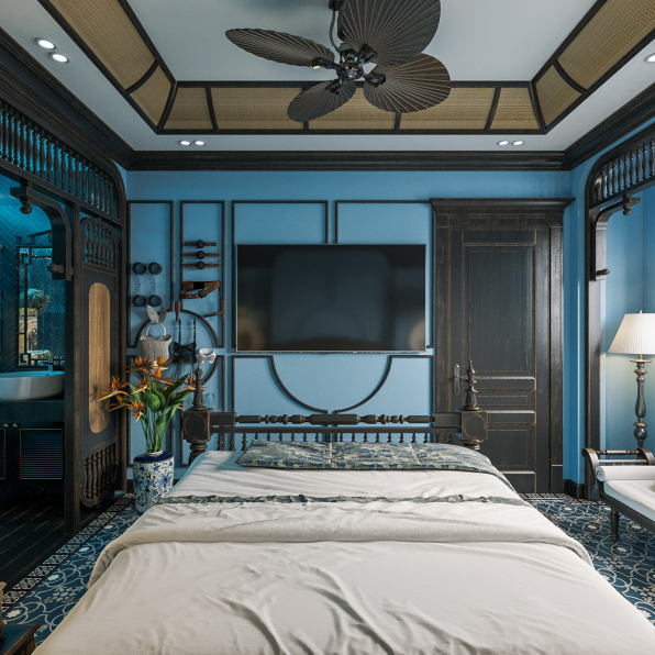 Hoang Trong Quan - Download Free Indochine Bedroom Interior Model 
