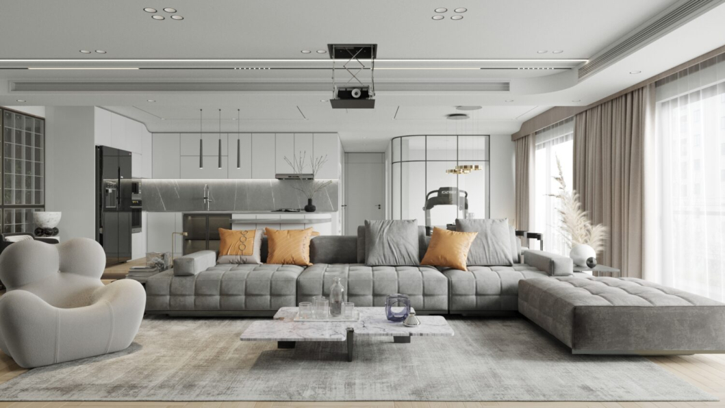 Mai Thun - Download Free Living Room- Kitchen Interior Model 