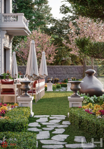 Doan Phu Hai - Free 3D Garden Villas Exterior Model Download 