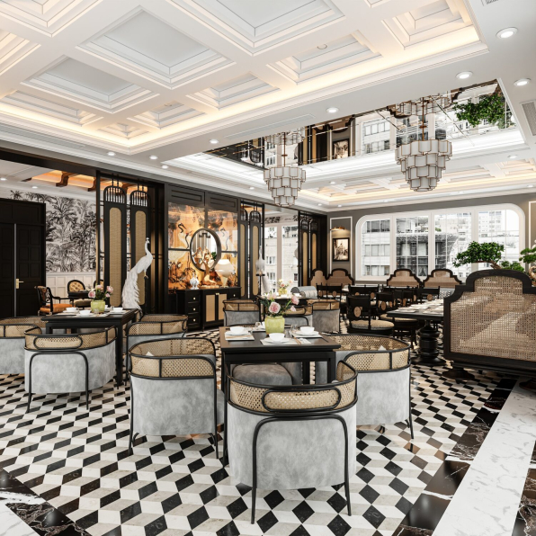 Dung Dac - Download Free Restaurant Interior Model 