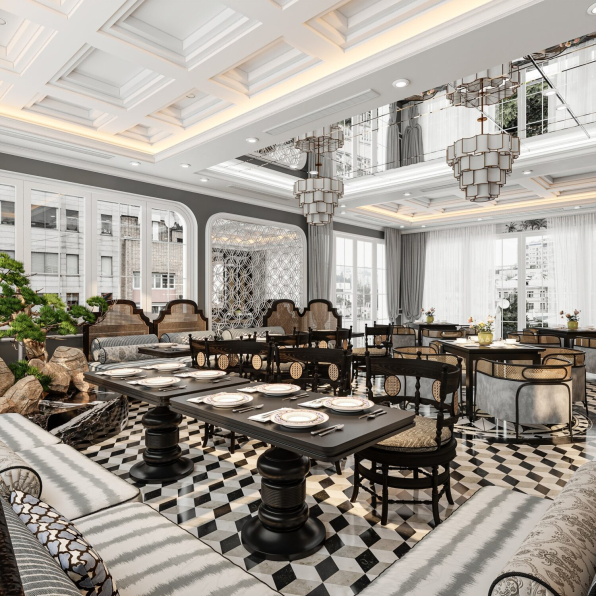 Dung Dac - Download Free Restaurant Interior Model 