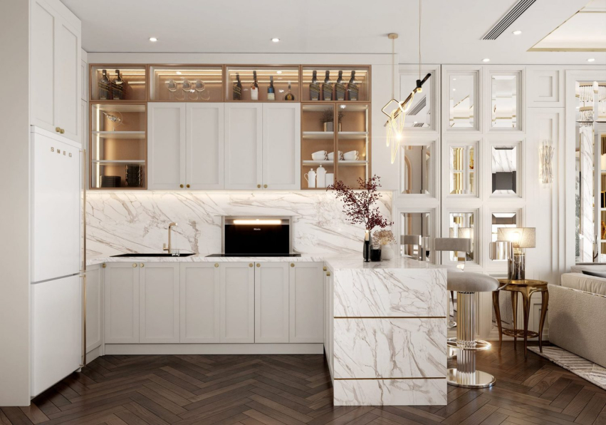 Vu Manh Huy - Download Free Living Room – Kitchen Interior Model 