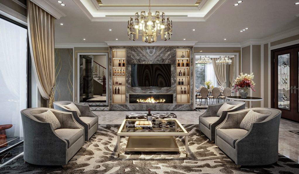 Hoang Anh Dung - Download Free Living Room – Kitchen Interior Model 