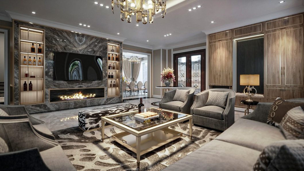 Hoang Anh Dung - Download Free Living Room – Kitchen Interior Model 