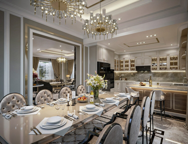 Hoang Anh Dung - Download Free Living Room – Kitchen Interior Model 