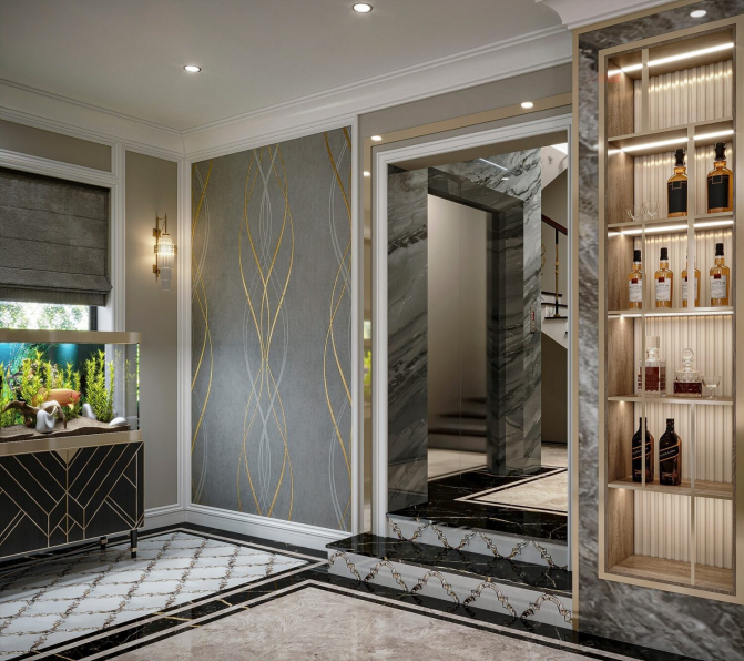 Hoang Anh Dung - Download Free Living Room – Kitchen Interior Model 