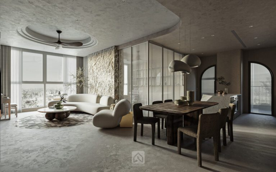 Vu Phuong Anh - Free 3D Living Room- Kitchen Interior Model Download 
