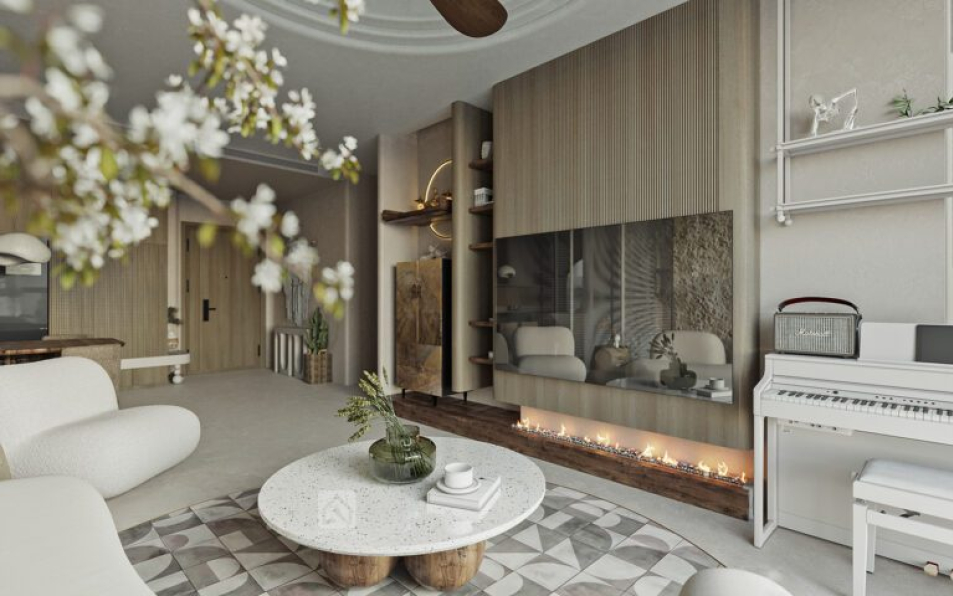Vu Phuong Anh - Free 3D Living Room- Kitchen Interior Model Download 