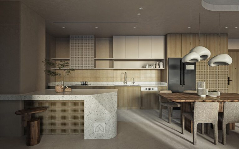 Vu Phuong Anh - Free 3D Living Room- Kitchen Interior Model Download 