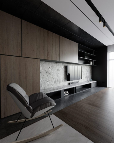 Nguyen Duc Huy - Free 3D Living Room- Kitchen Interior Model Download 