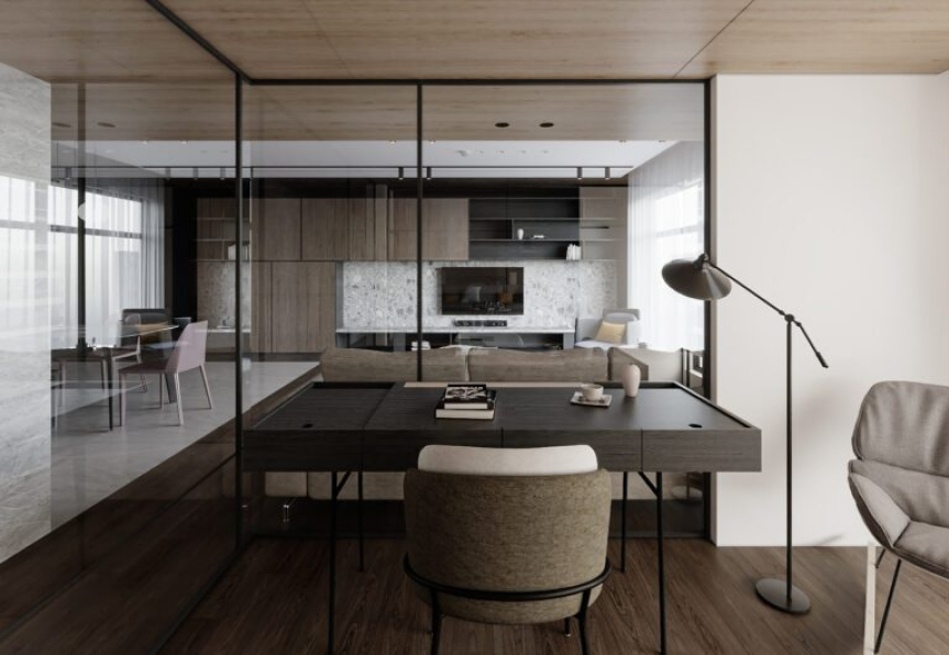 Nguyen Duc Huy - Free 3D Living Room- Kitchen Interior Model Download 