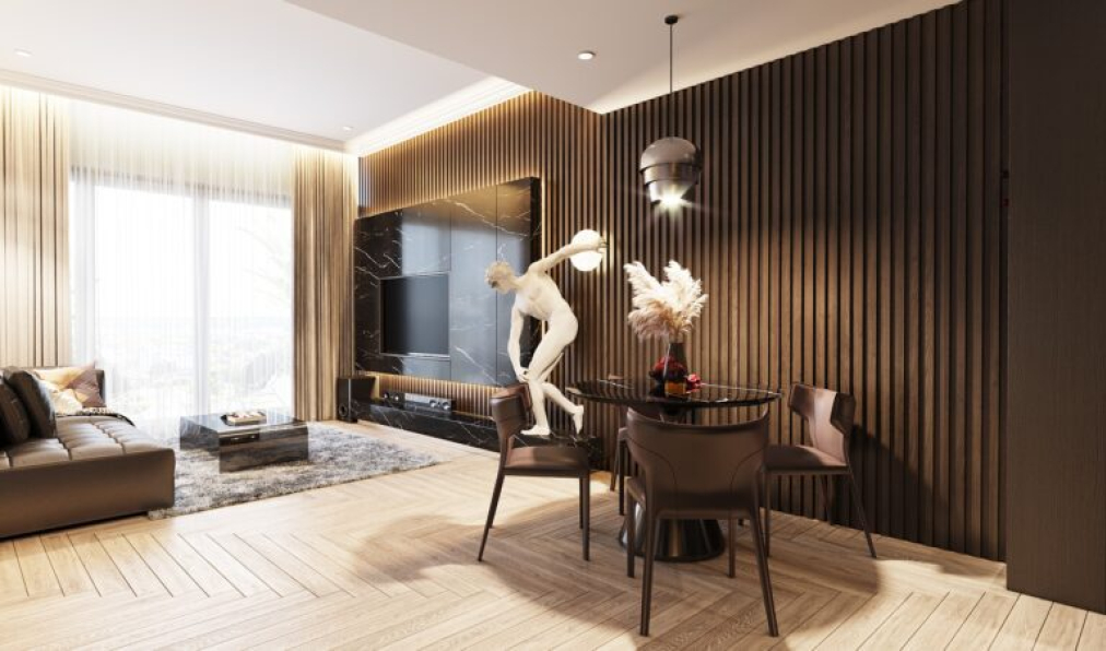 Quan Tran - Free 3D Living Room- Kitchen Interior Model Download 