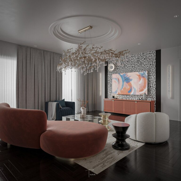 Trung Tuan - Free 3D Living Room Interior Model Download 