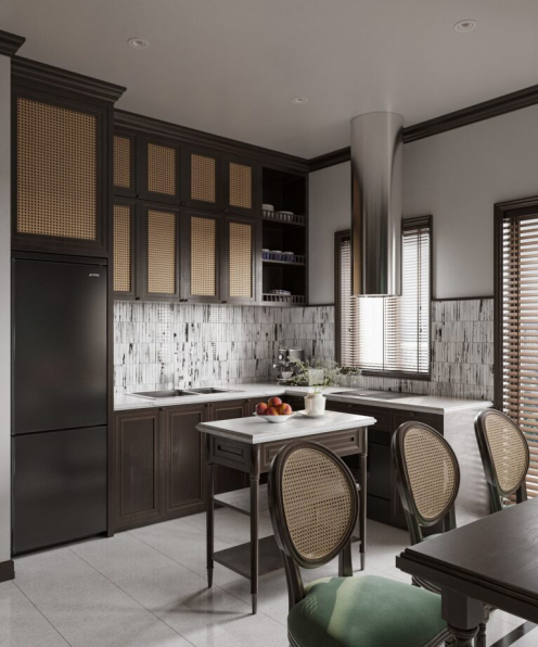 Phong Tran - 3D Indochine Living Room - Kitchen Interior Model Download 